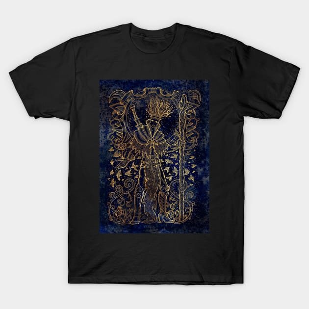 Pagan King. Celestial Background. T-Shirt by Mystic Arts